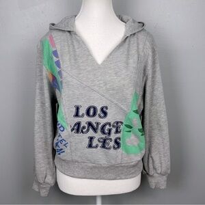NWT Maeve by Anthropologie Road Trip Graphic split neck hoodie, xsmall petite.